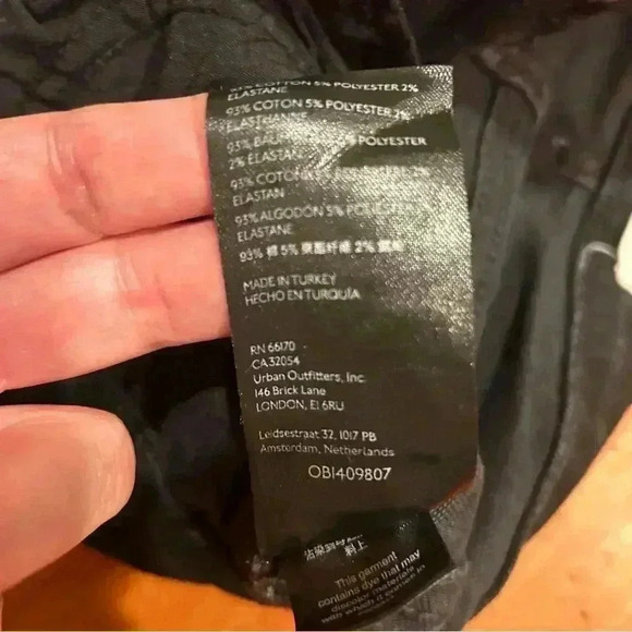 Free People x We The Free High Rise Coated Skinny Jeans Black 25 raw-cut hem - Picture 13 of 15